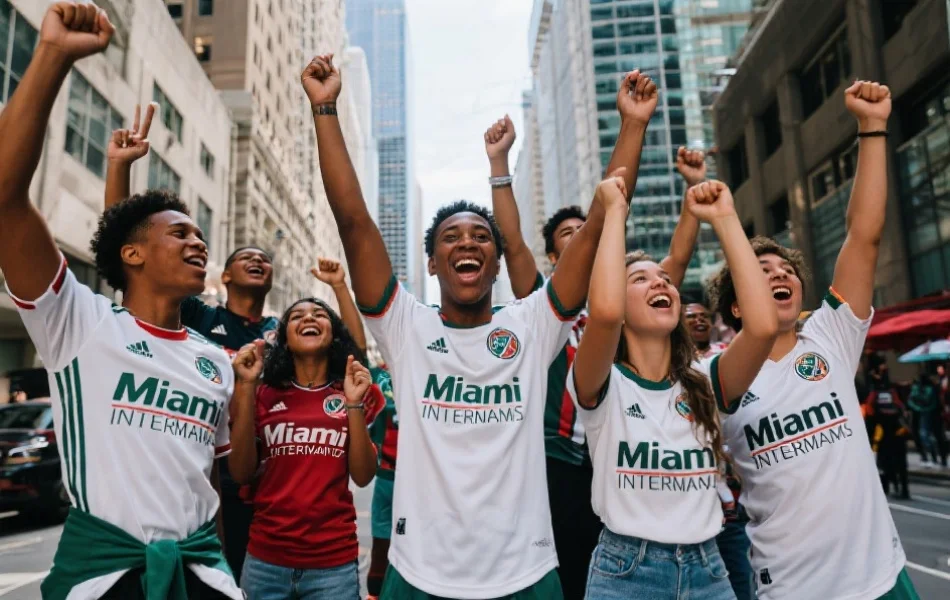 美国球迷庆祝梅西加盟